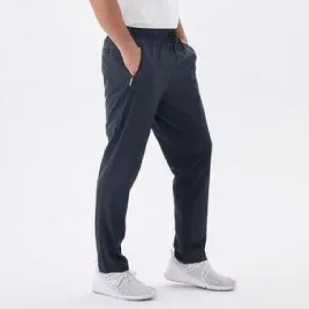 Men’s navy athletic elastic waist tapered zip pocket track pants size 36
